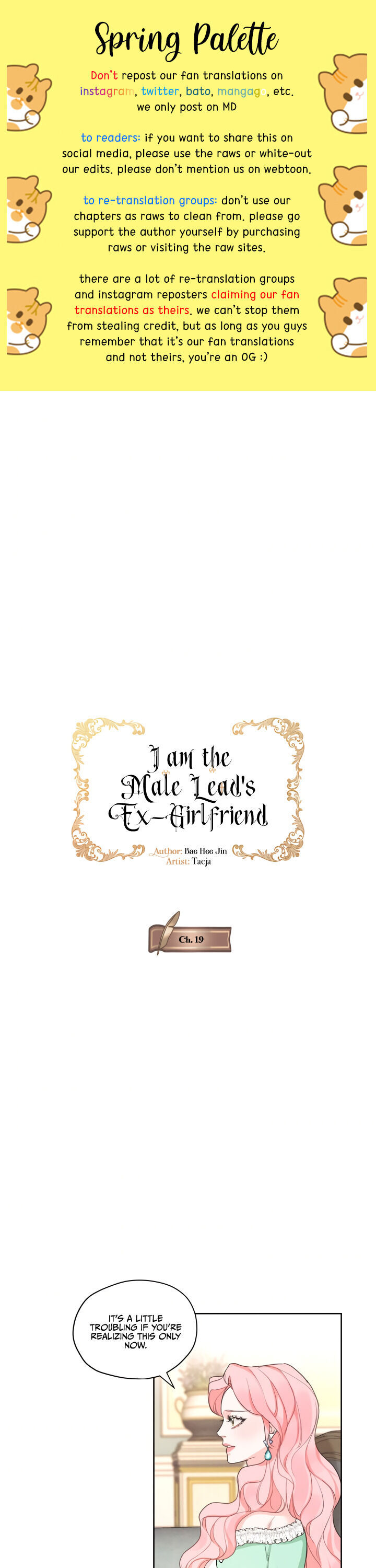 I Am The Male Lead’S Ex-Girlfriend chapter 19
